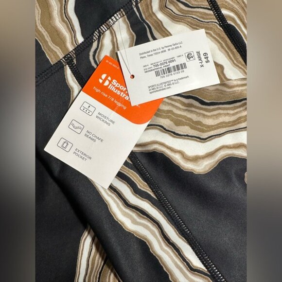 Sports Illustrated Black Brown Beige Women’s Leggings Workout Walking Run New XL - Picture 8 of 13